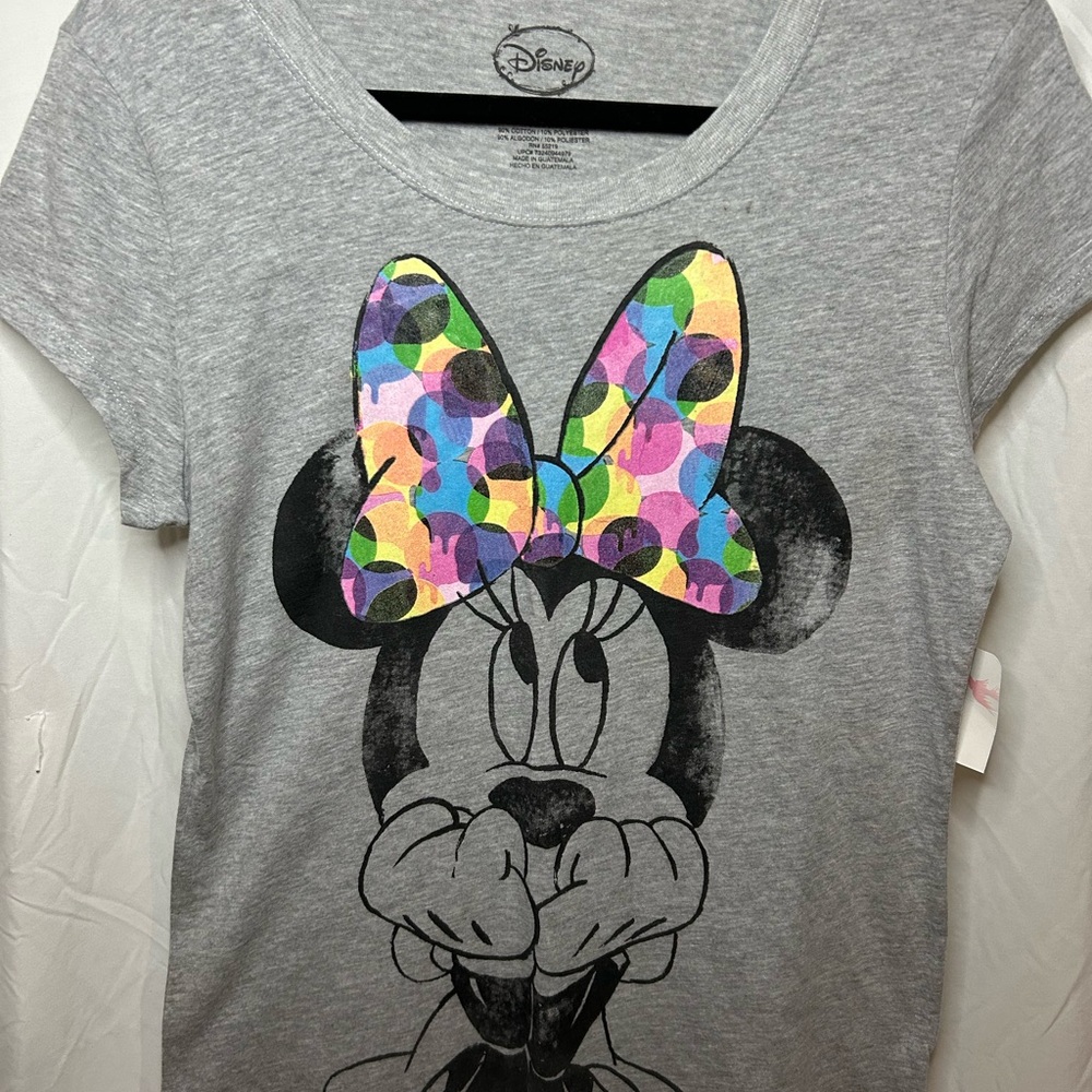 Disney Minnie Mouse Gray T-Shirt, Junior L 11/13, NWT